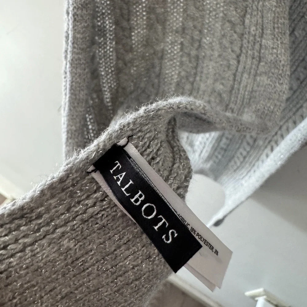 Talbots Gray‎ Super Soft Cable Knit Scarf